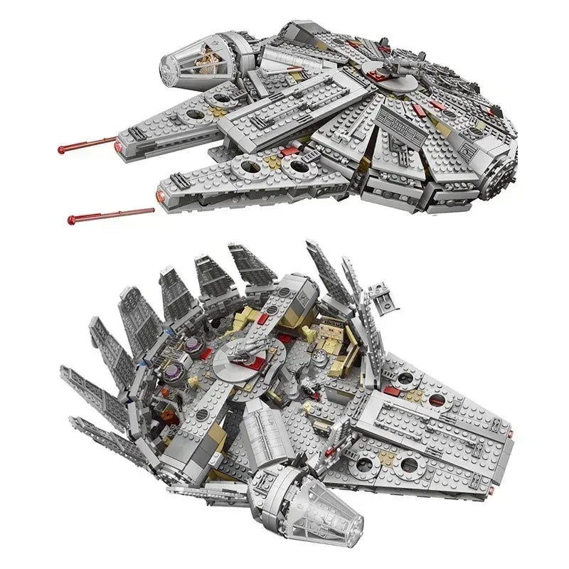 1381-Piece Space Millennium Warship Building Blocks Set – Falcon & Alien MINI 75105 Model Toy for Kids & Collectors